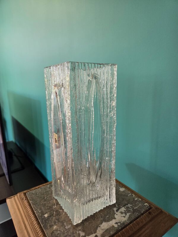 Exceptionnel grand vase xxl en cristal daum france ''cratère'' 31,5 cm