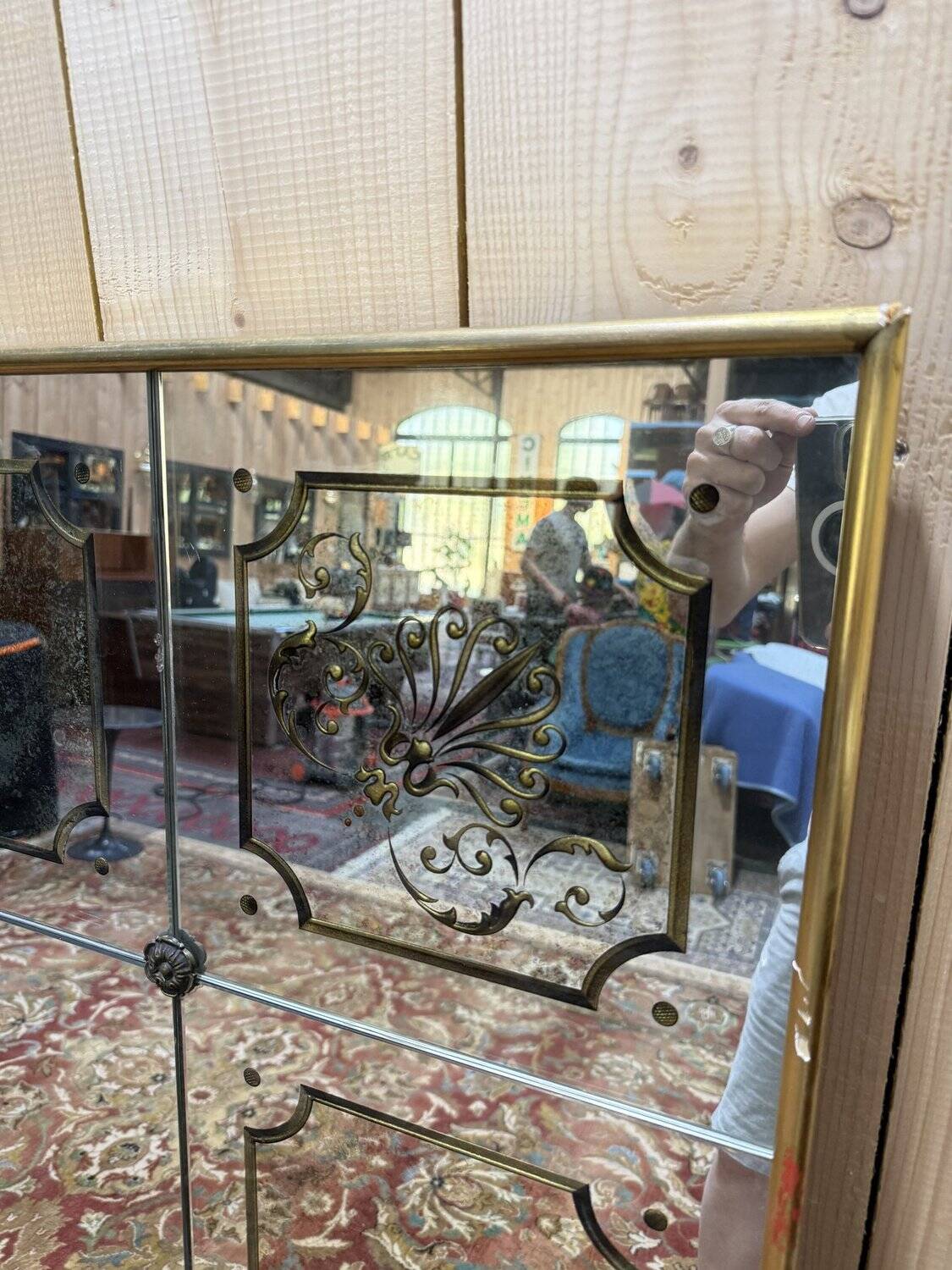 Large bistro mirror - Venetian Art Nouveau brasserie style