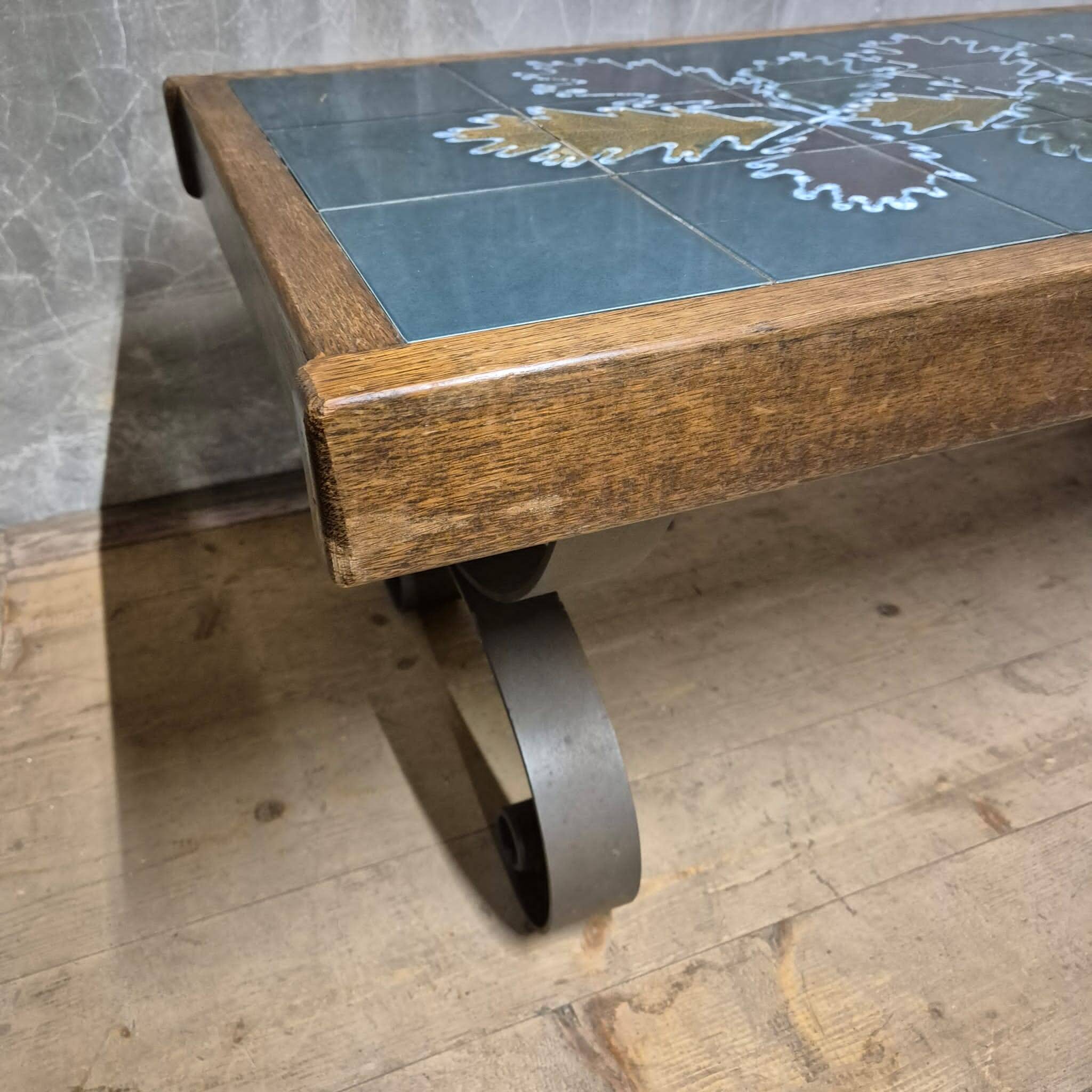 Vintage tile-top coffee table, 1970s, Europe