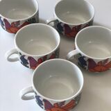 Set of 5 cups Acapulco vintage design 1970