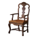 Vintage sculptural armchair in oak and leather, modern Danish style, 1940s.