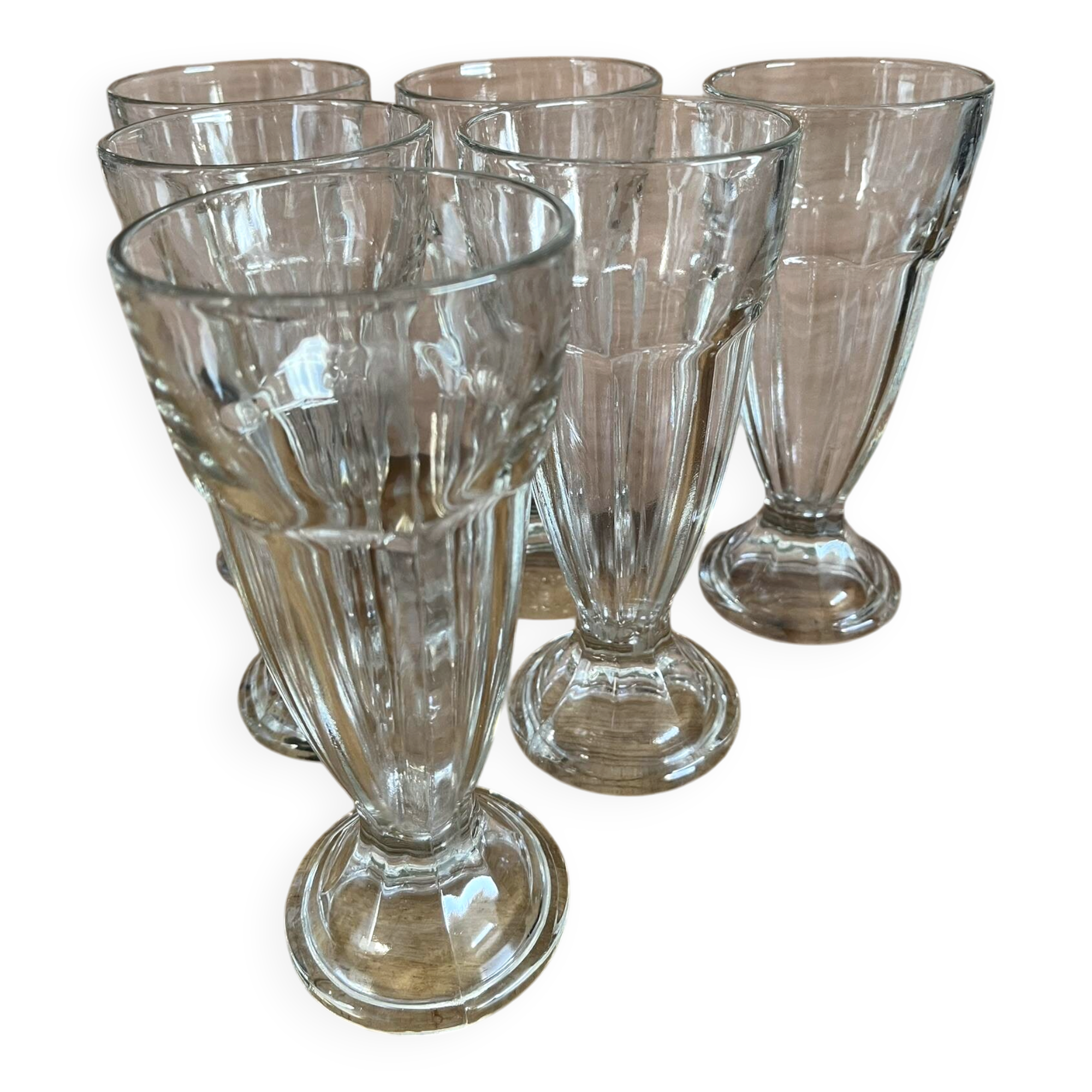 6 glass ice cream bowls