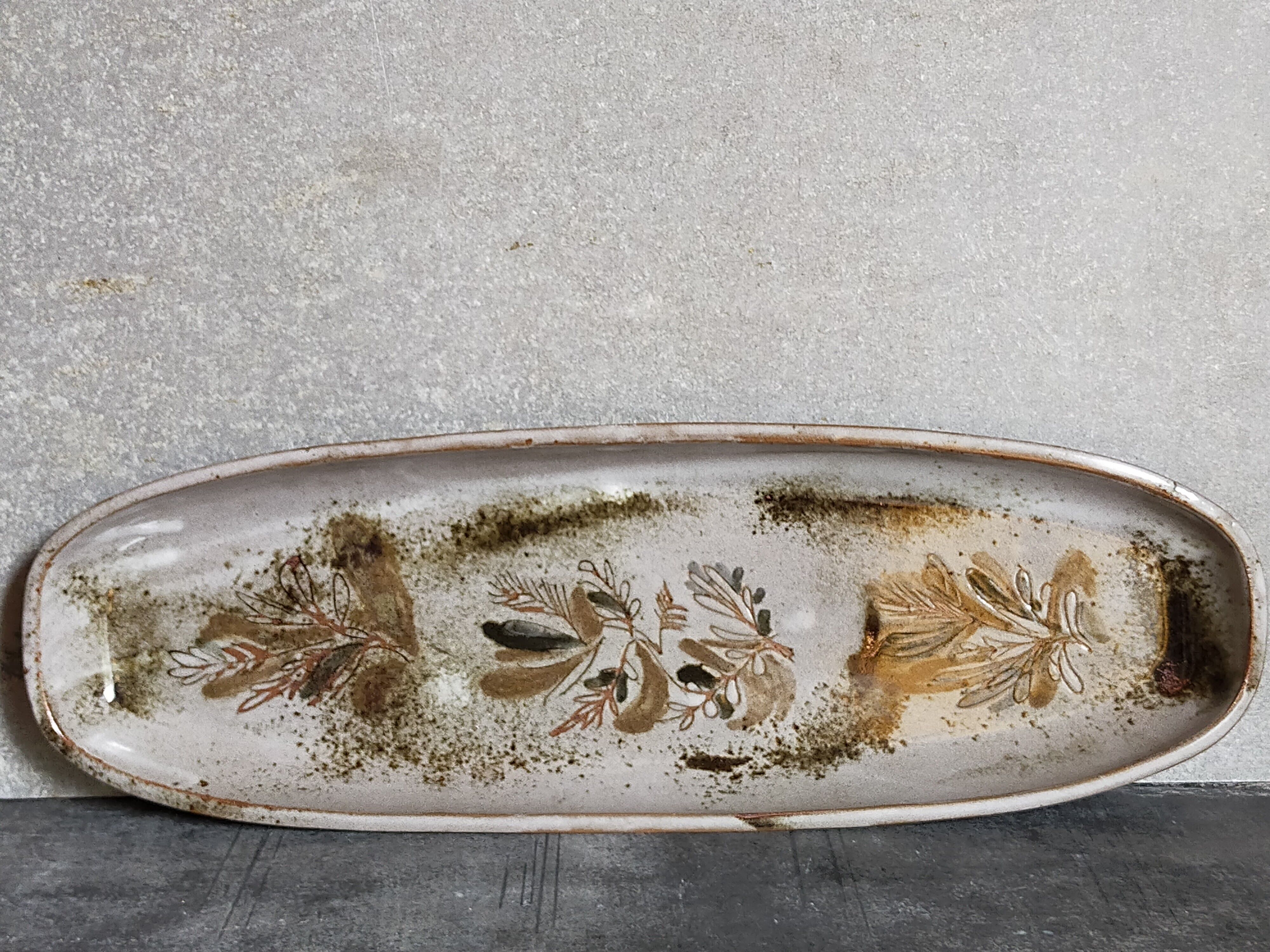 60s ceramic potter oval dish