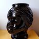 Vase ou cache pot tête de Maure en verre 1970
