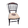 Hand-embroidered upholstered and embroidered wooden chair