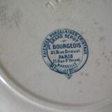 Lot de 8 anciennes grandes assiettes Dépôt E. Bourgeois Paris en faïence 23 cm
