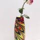 Black, Red and Yellow Encased Hand-Blown Murano Glass Flower Vase, Italy