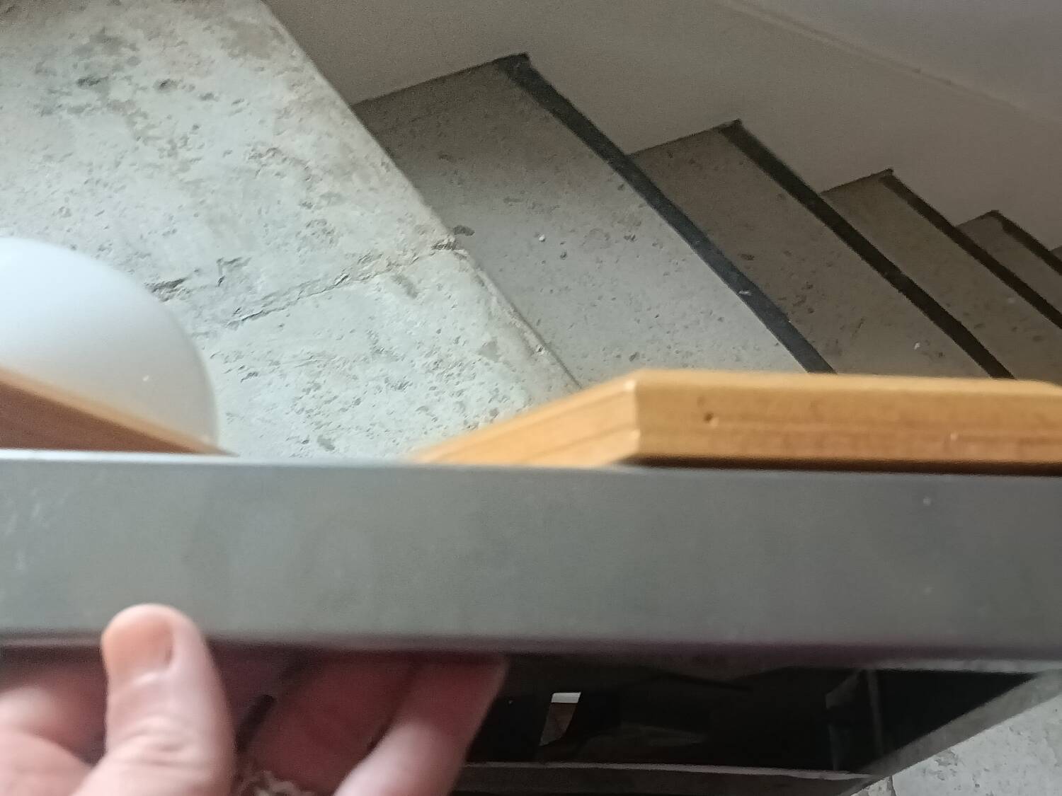 Geometric chrome and wood wall light