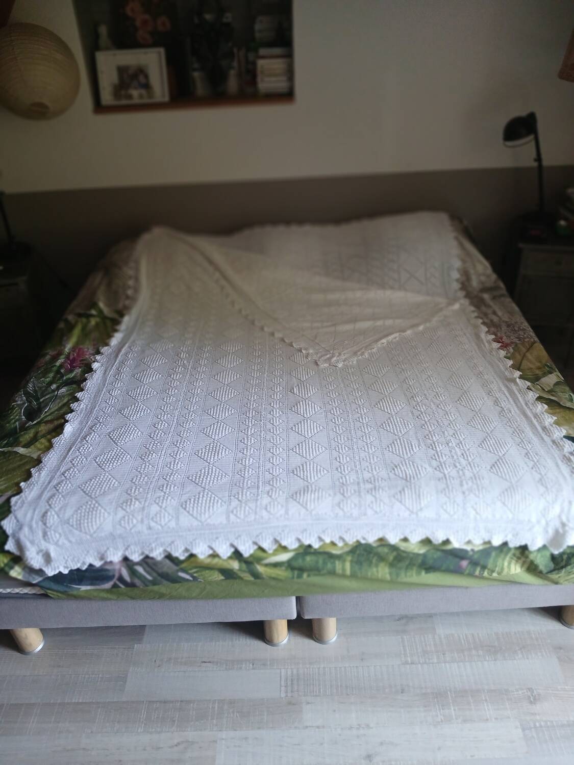 2 antique crochet bedspreads