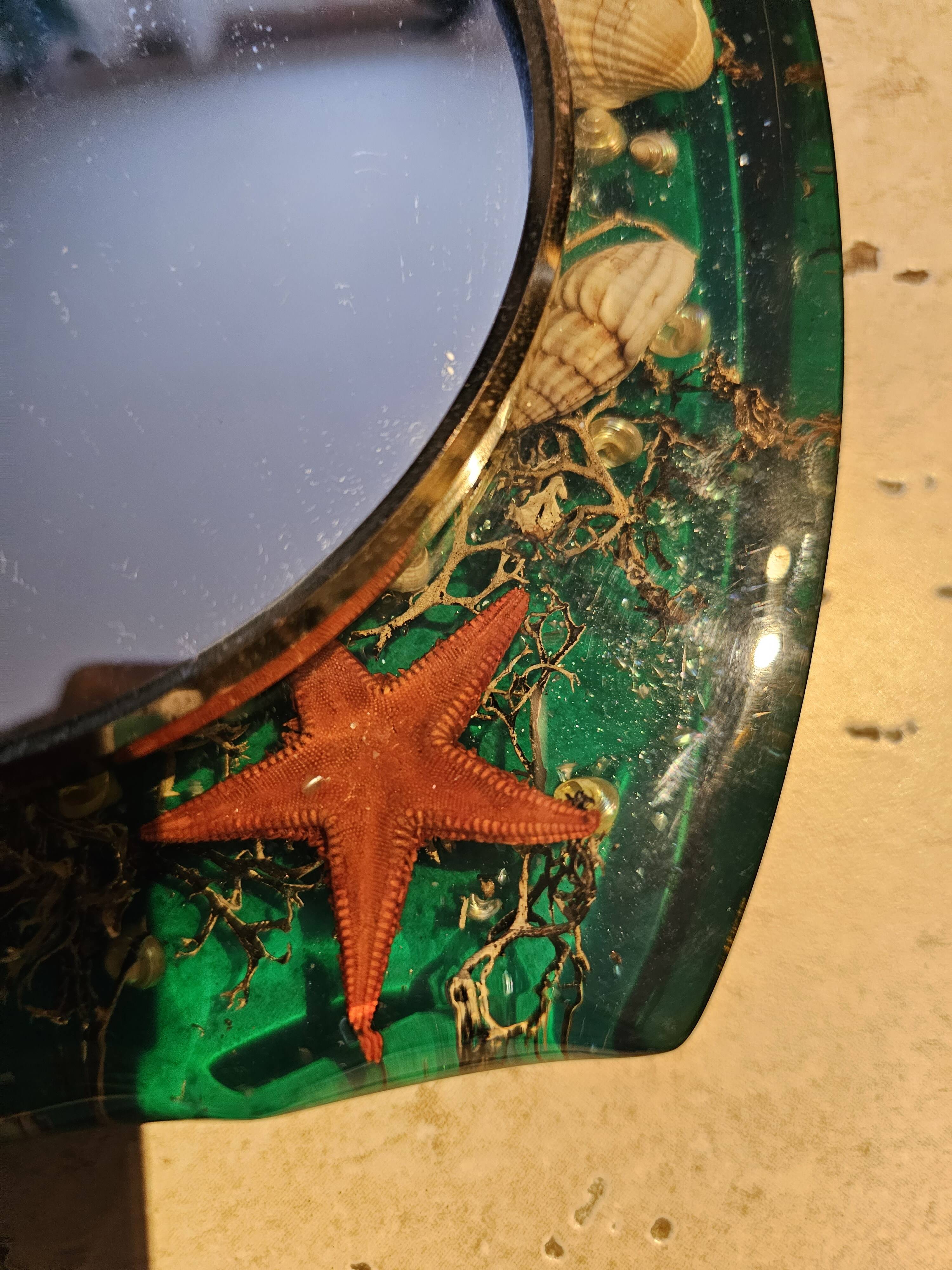 Miroir sur support résine avec inclusion