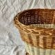 Panier corbeille vintage en osier et scoubidou