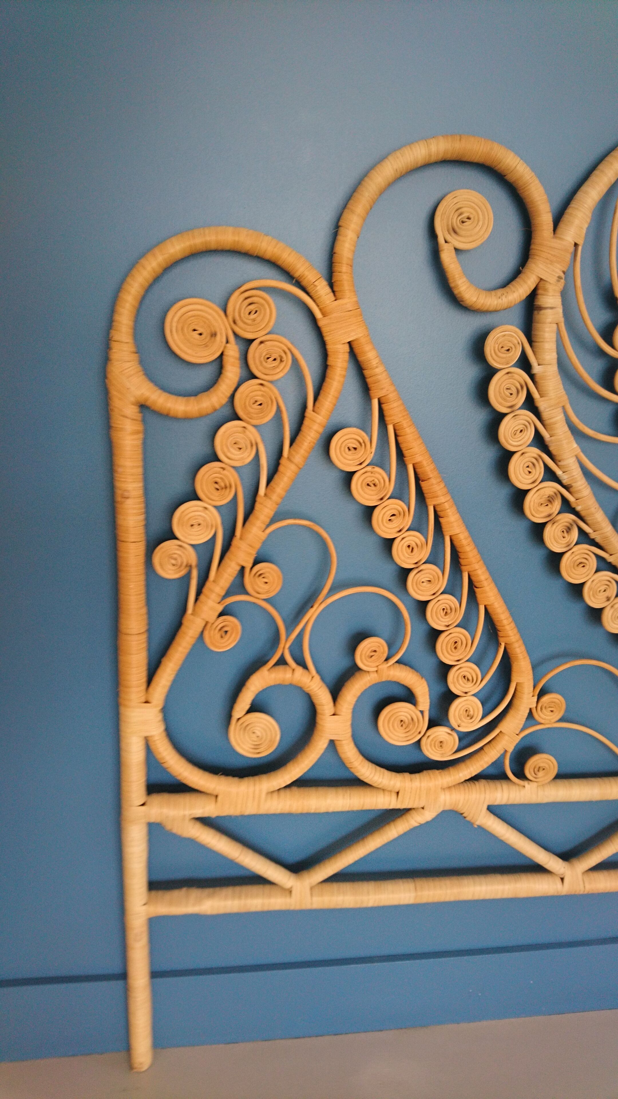 Peacock headboard rattan