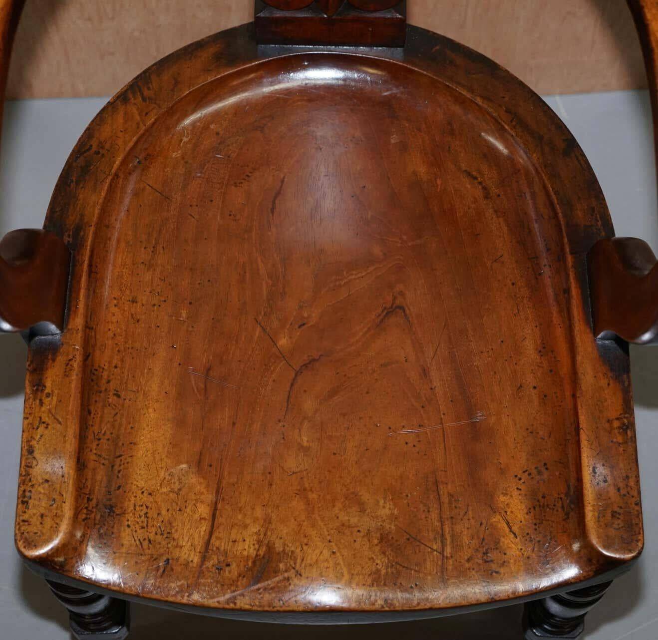 Victorian captain's chair in walnut from Eton College
