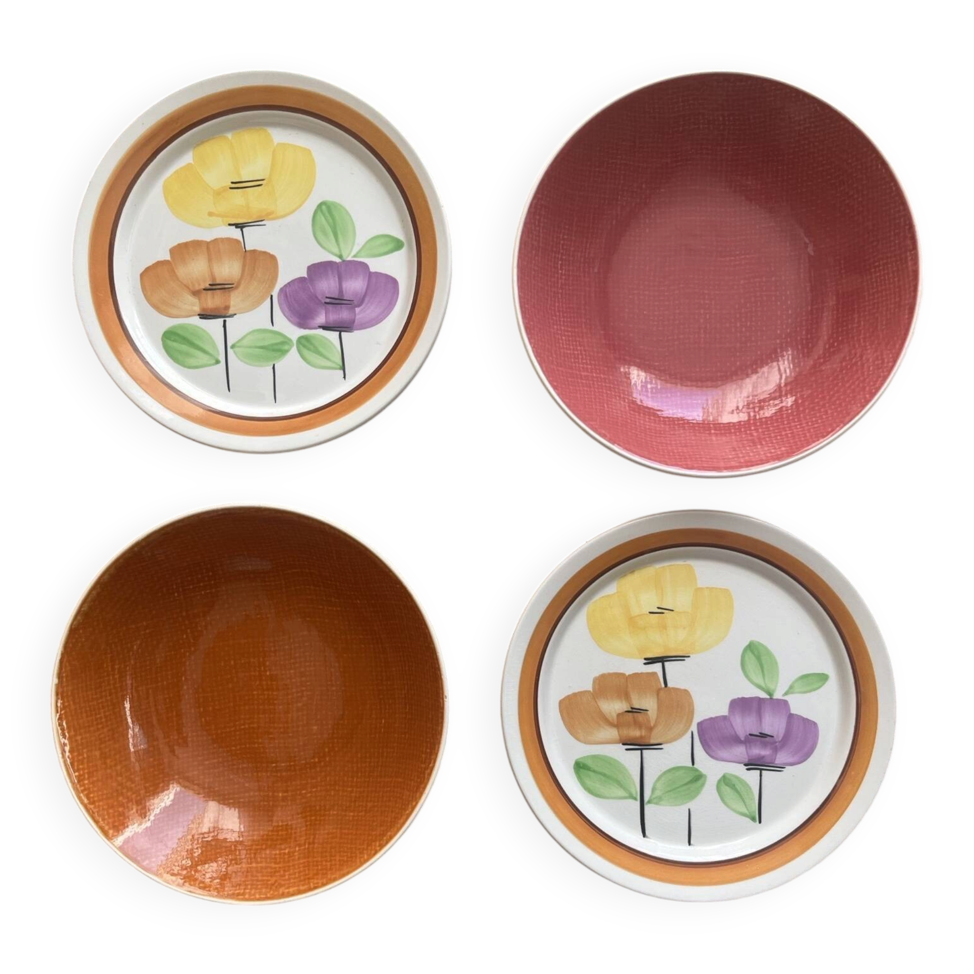 Set of 4 Vintage Salins and Sarreguemines plates