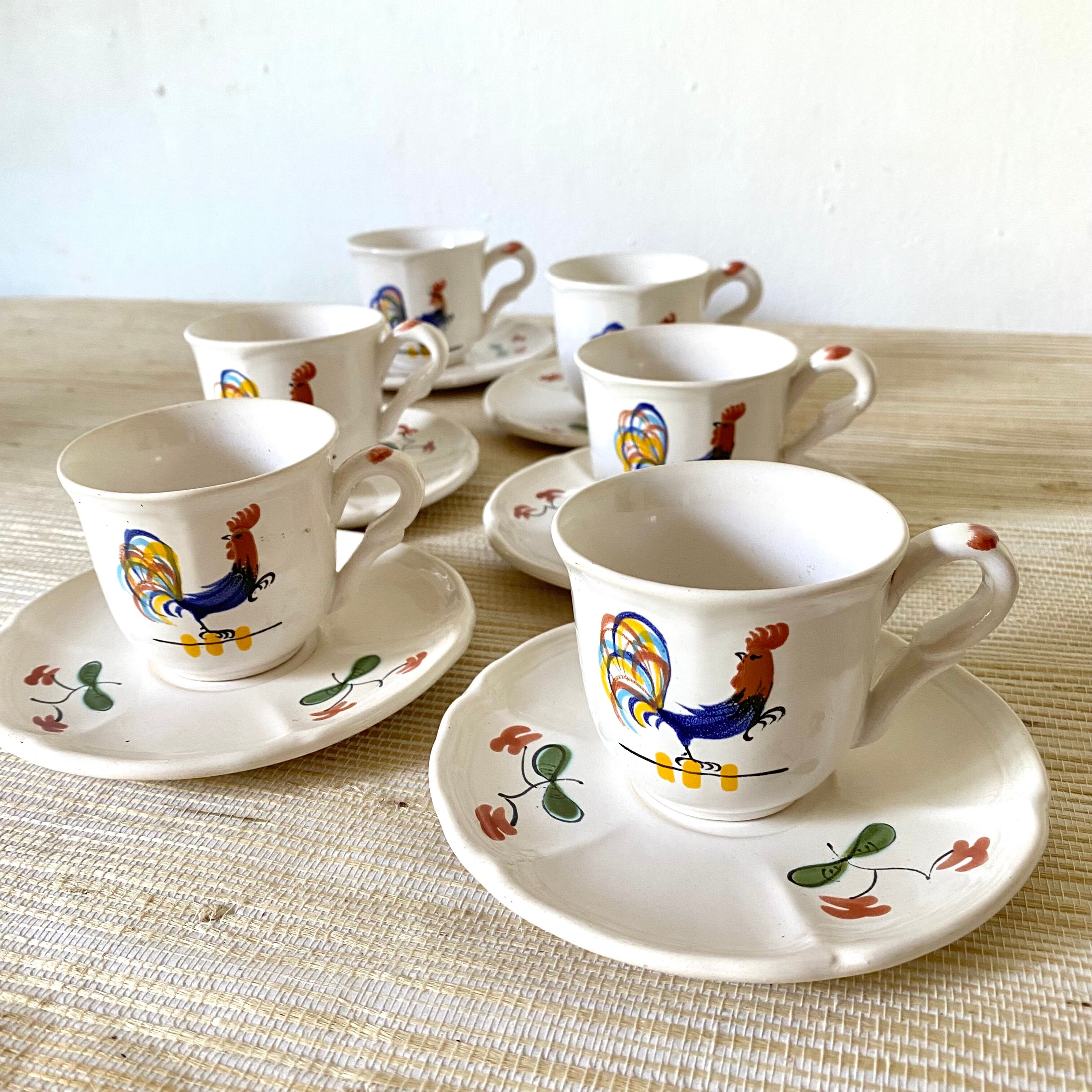 MBFA Pornic rooster coffee mugs