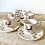 MBFA Pornic rooster coffee mugs
