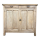 Antique patinated Parisian buffet with shell handles.