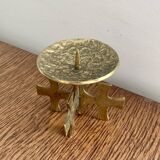 Brutalist bronze candleholder, 1970s
