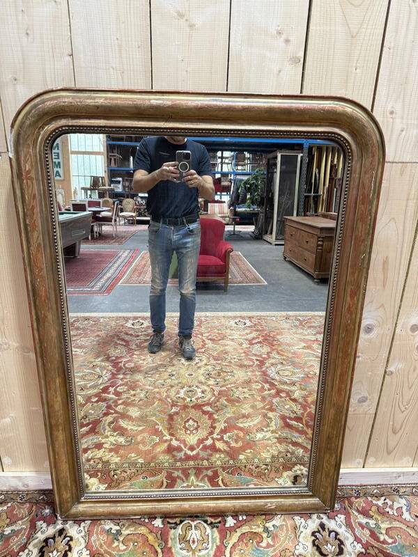 Miroir époque Louis Philippe à la feuille d'or 140x100 cm