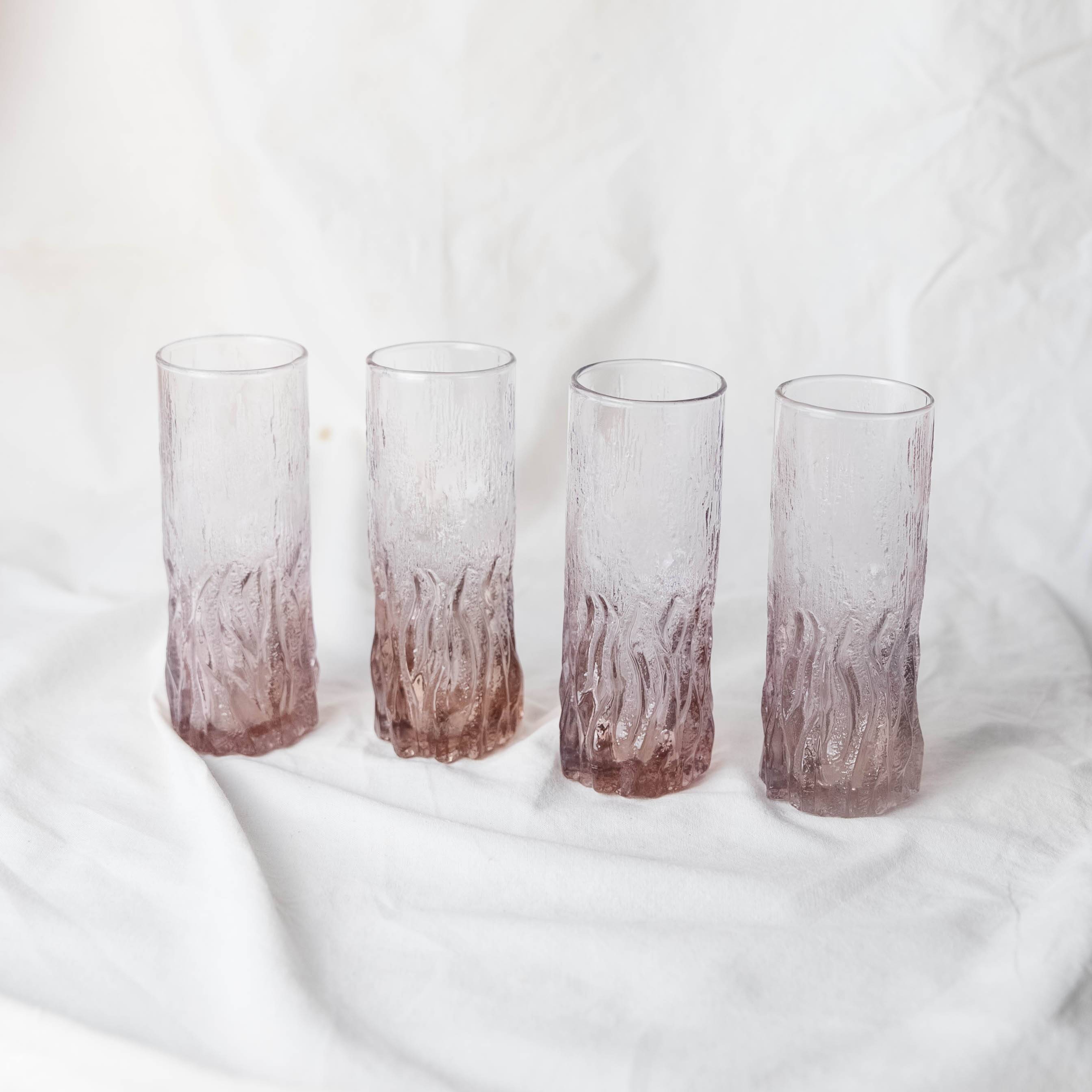 4 verres lilas texture écorce