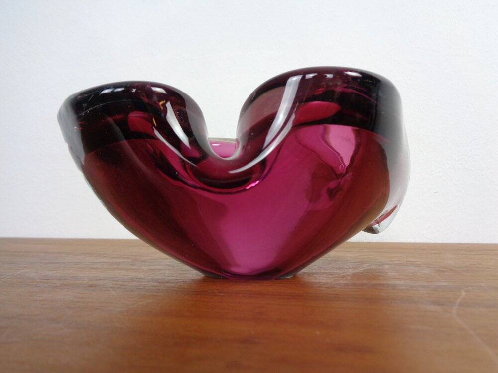 Large Sommerso Murano Glass Ashtray by Flavio Poli, Italy, 1960s