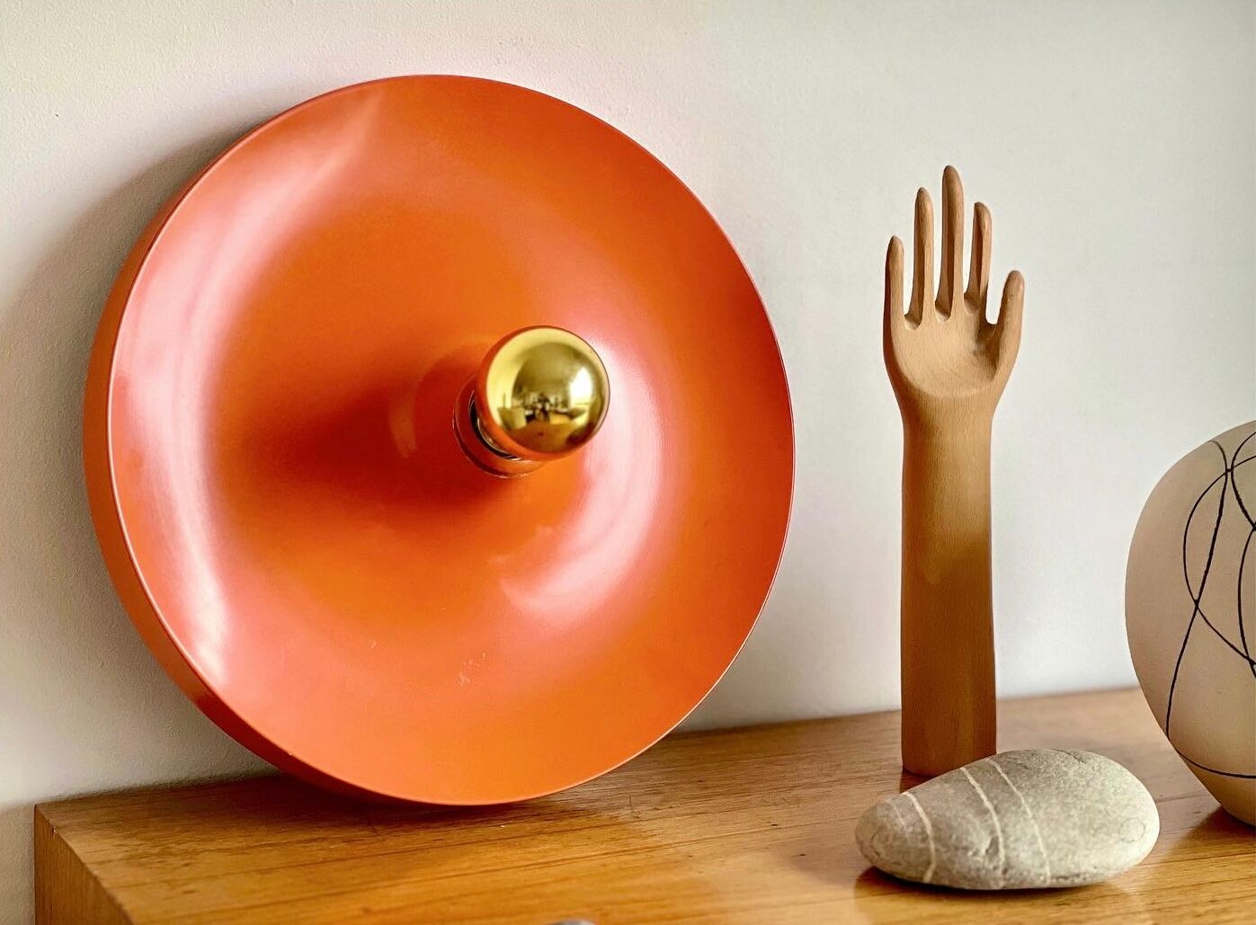 Orange wall lamps for Honsel Leuchten, Germany, 1970s, Set of 2