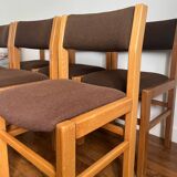 Lot de 6 chaises en orme et tweed Maison Regain