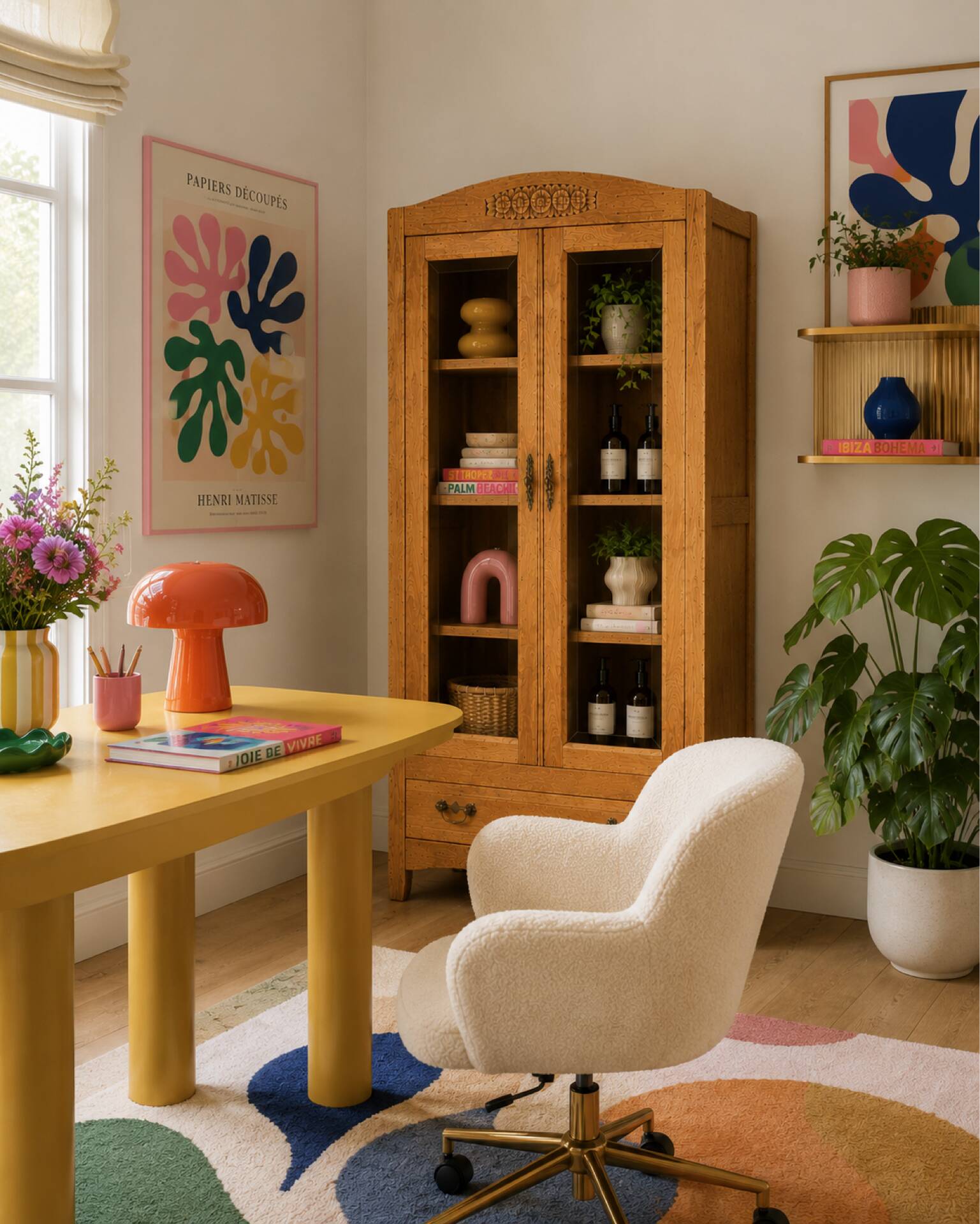 Armoire parisienne vitres biseautées chêne blond art déco 1930