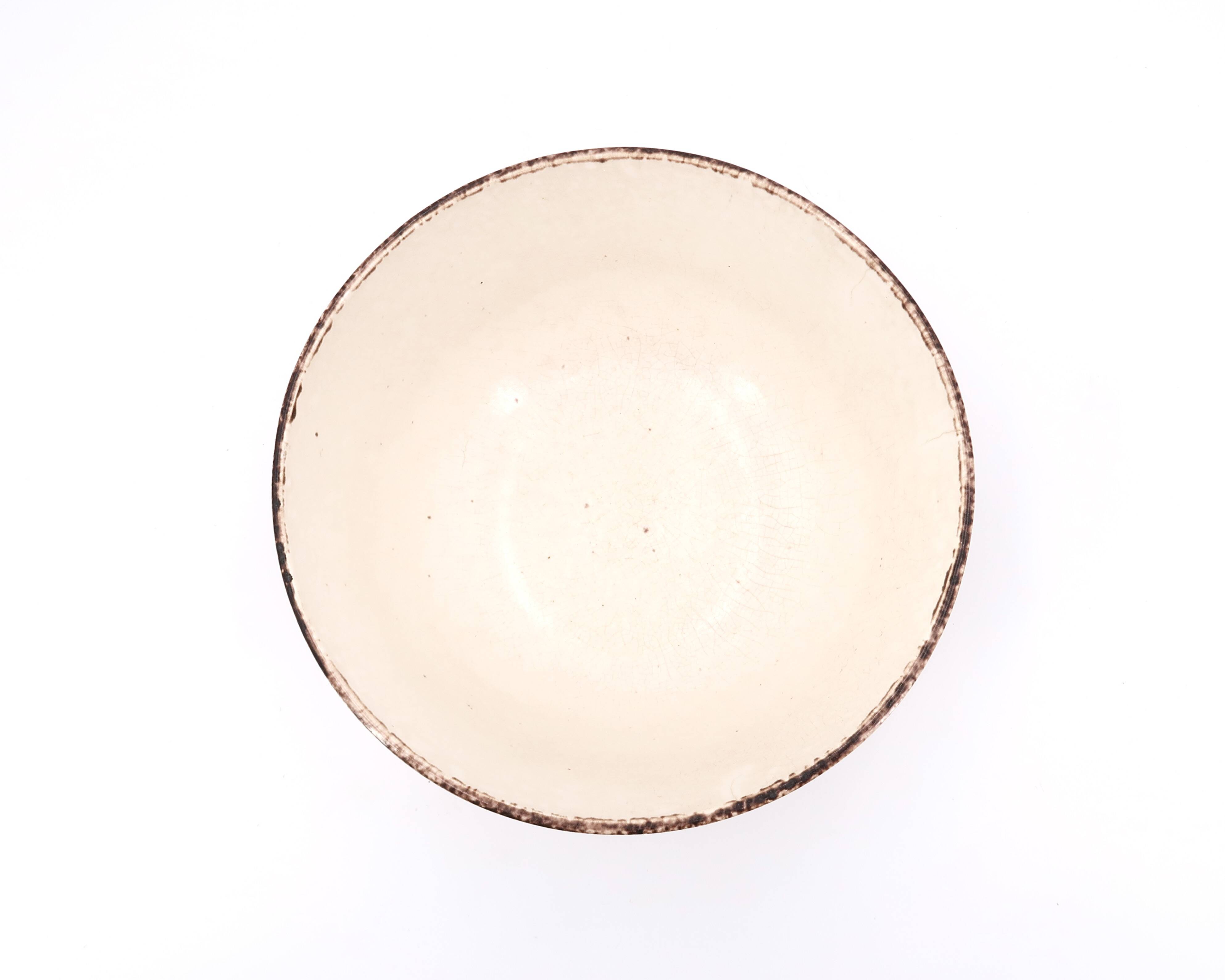Gien earthenware salad bowl, Etna model, 1970s