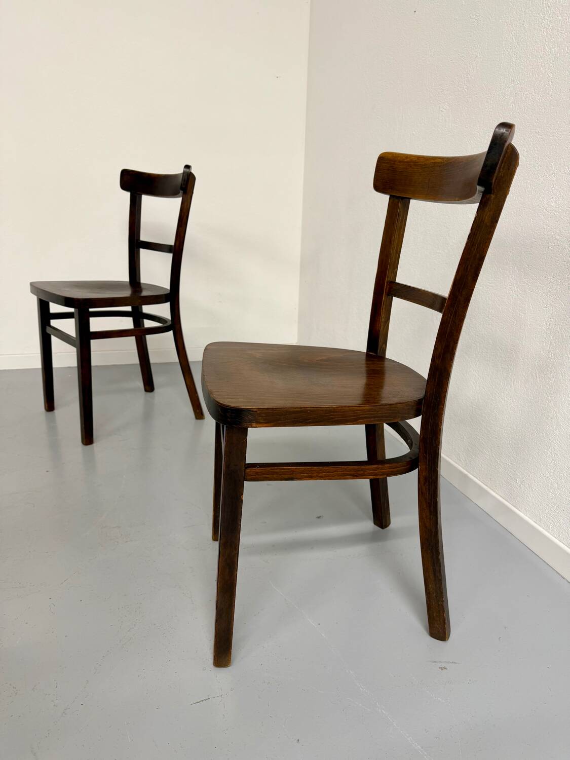 Lot de 4 chaises de bistrot thonet années 50 vintage bois