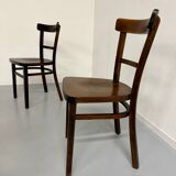 Lot de 4 chaises de bistrot thonet années 50 vintage bois