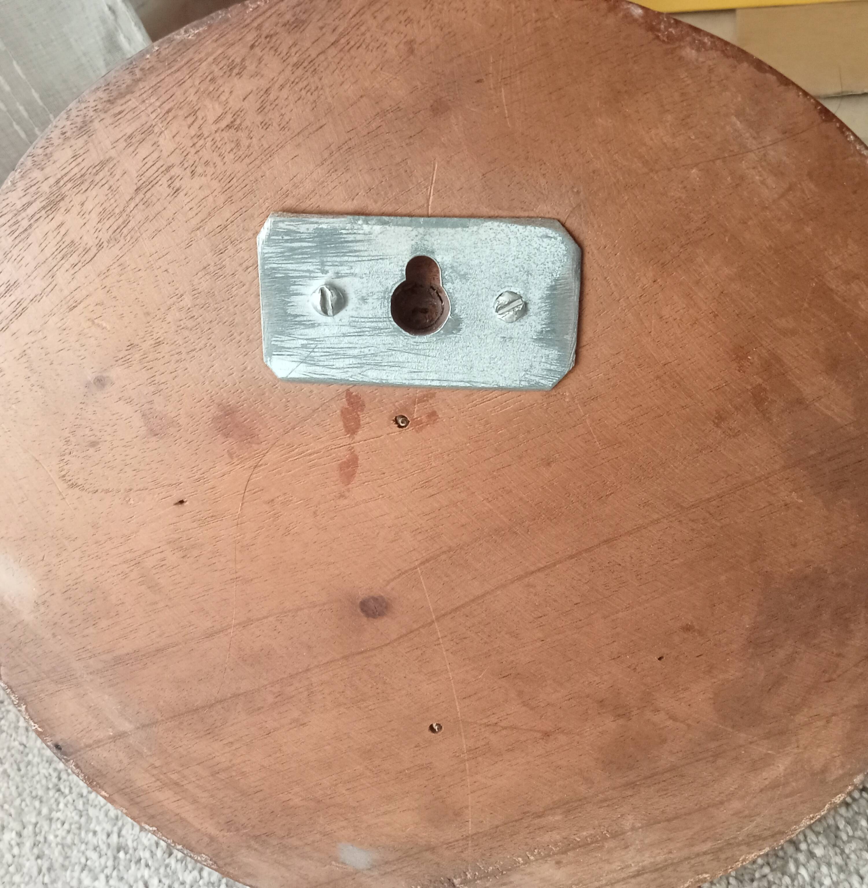 Vintage wall mounted plant holder in copper wood and brass from the 60s