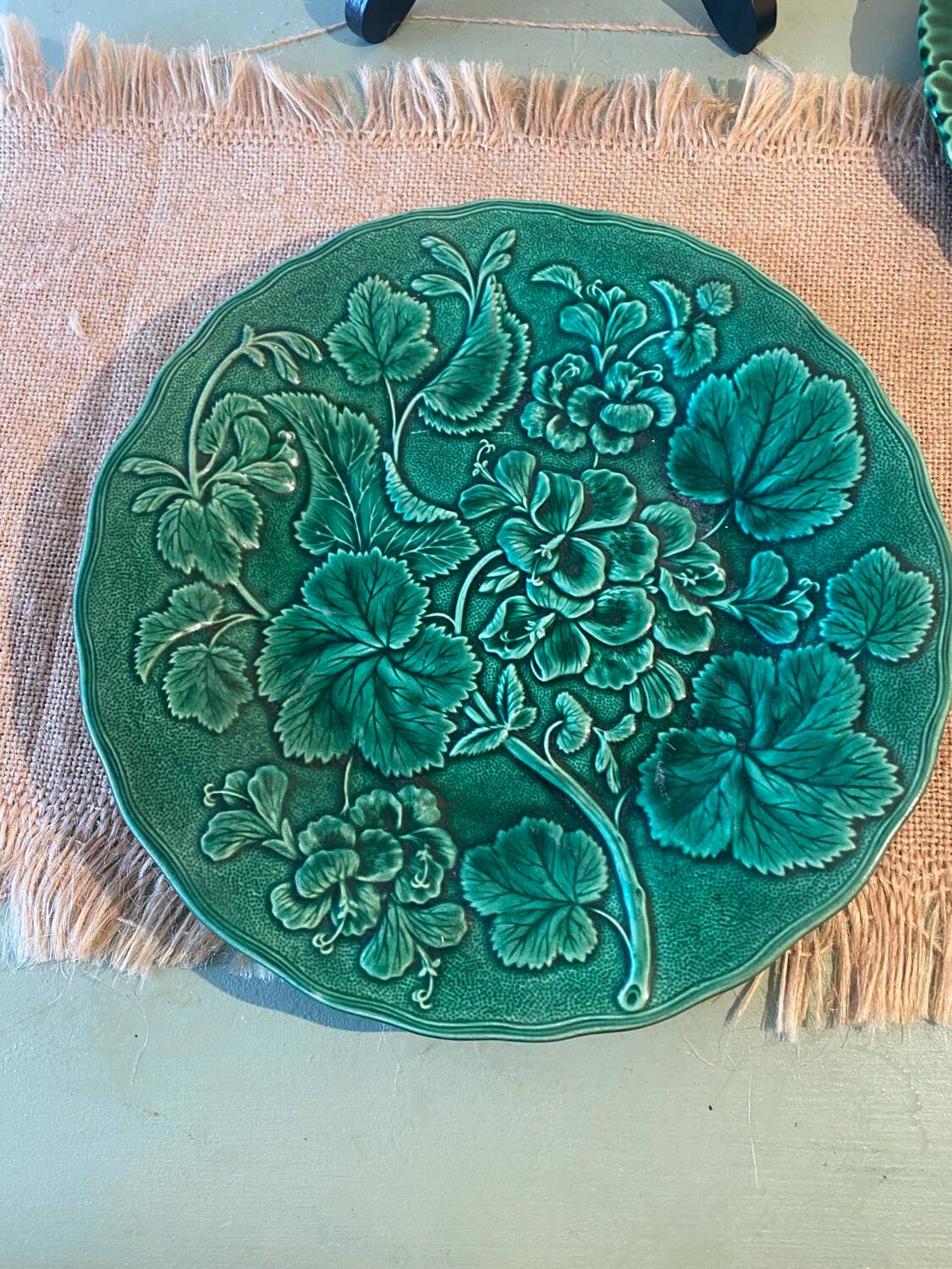 Two old majolica plates