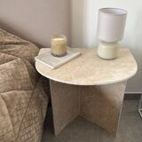 Travertine bedside table