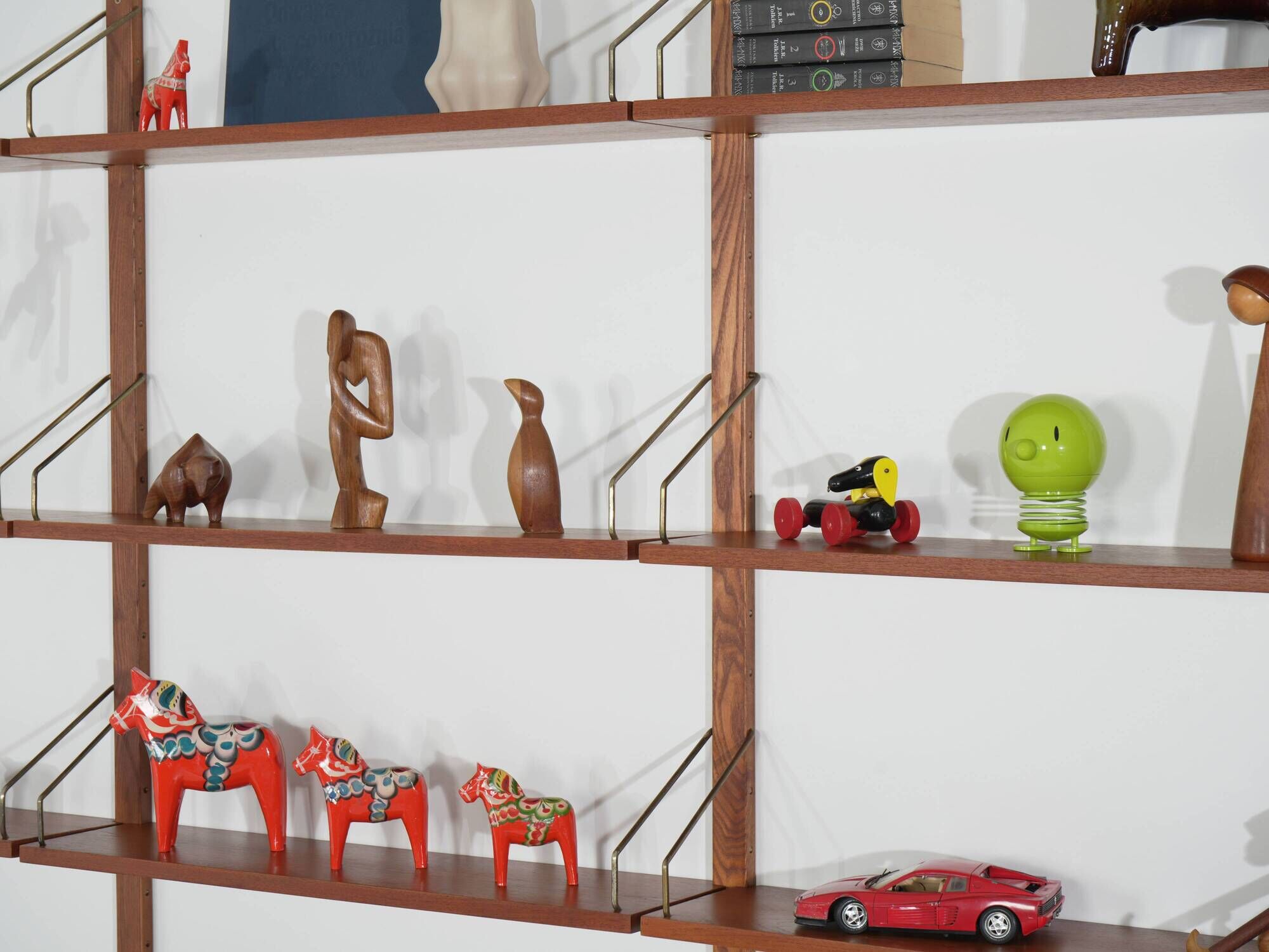 Cado modular shelving, teak veneer, Danish design, 1960s