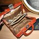 Vintage Valisette handbag 1940-1950 Orange-brown faux Skai Malette Vanity