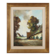 Belgian Painting of a farm scene with gilded wooden frame by Jos Pauwels, 1