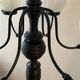 Vintage "Lamppost" in opaline and wood 6 fires