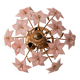 Charming Murano Vintage Ceiling Light Pink Flowers, 1970s