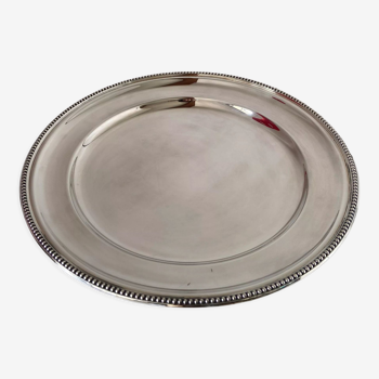 New round silver plated dish