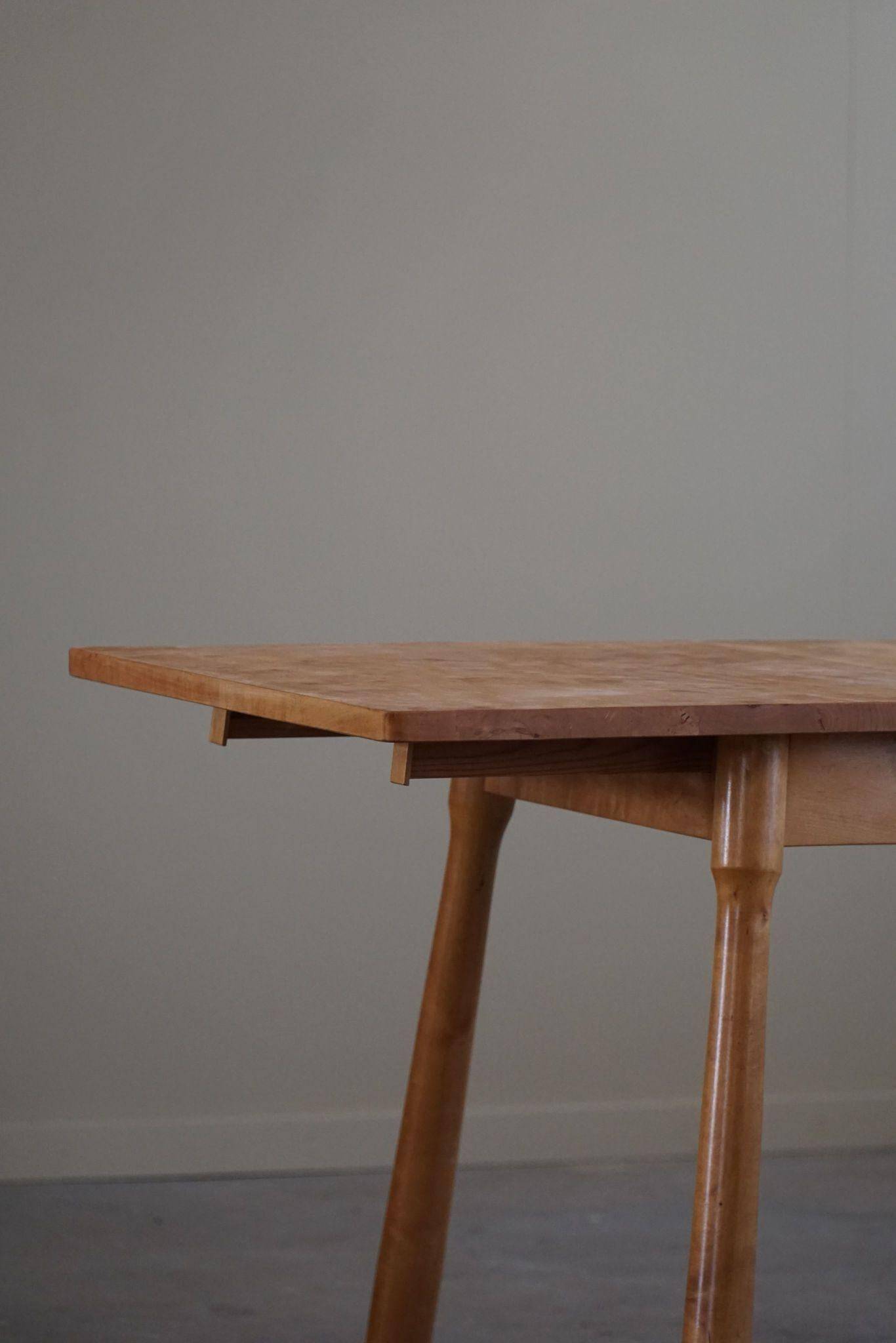 Modern Danish birch desk/dining table attributed to Philip Arctander, 1940s.