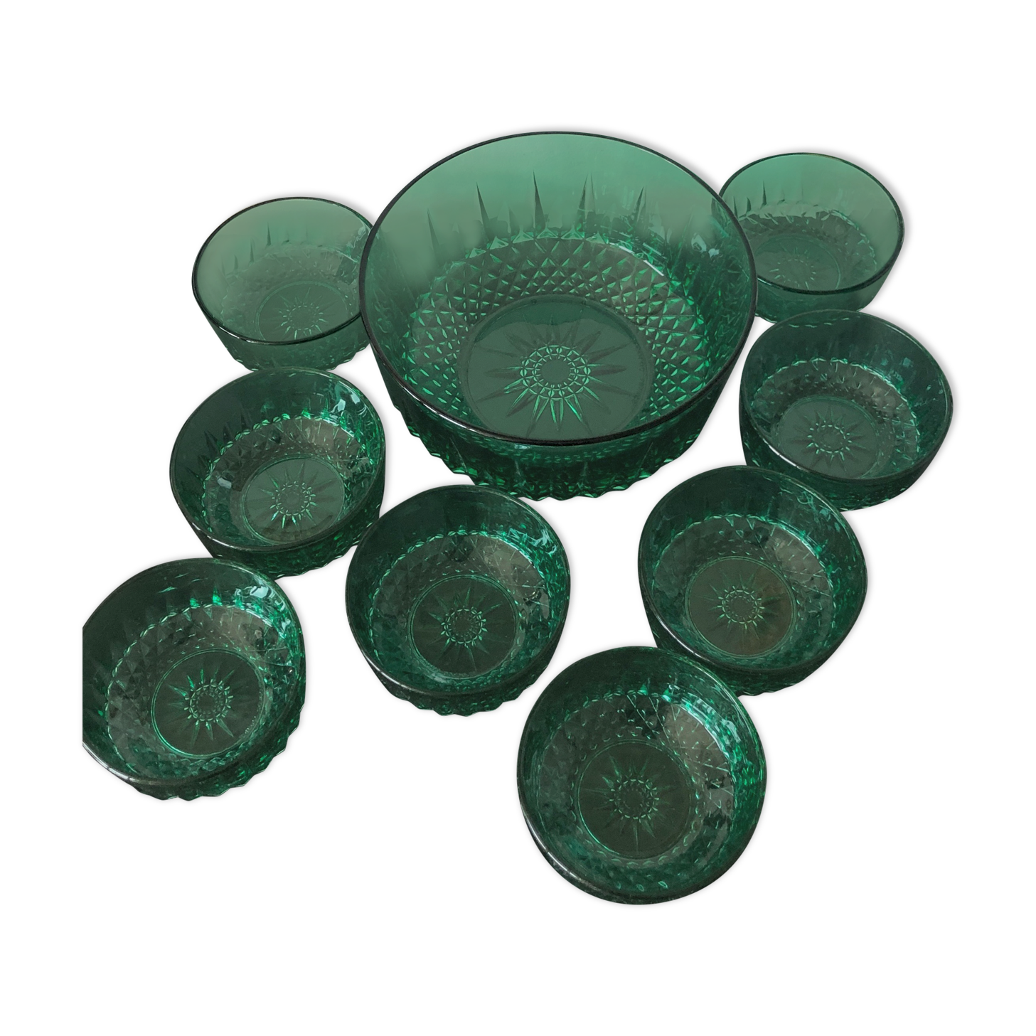 Dessert service Arcoroc emerald green