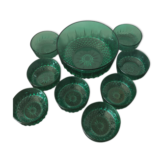 Dessert service Arcoroc emerald green