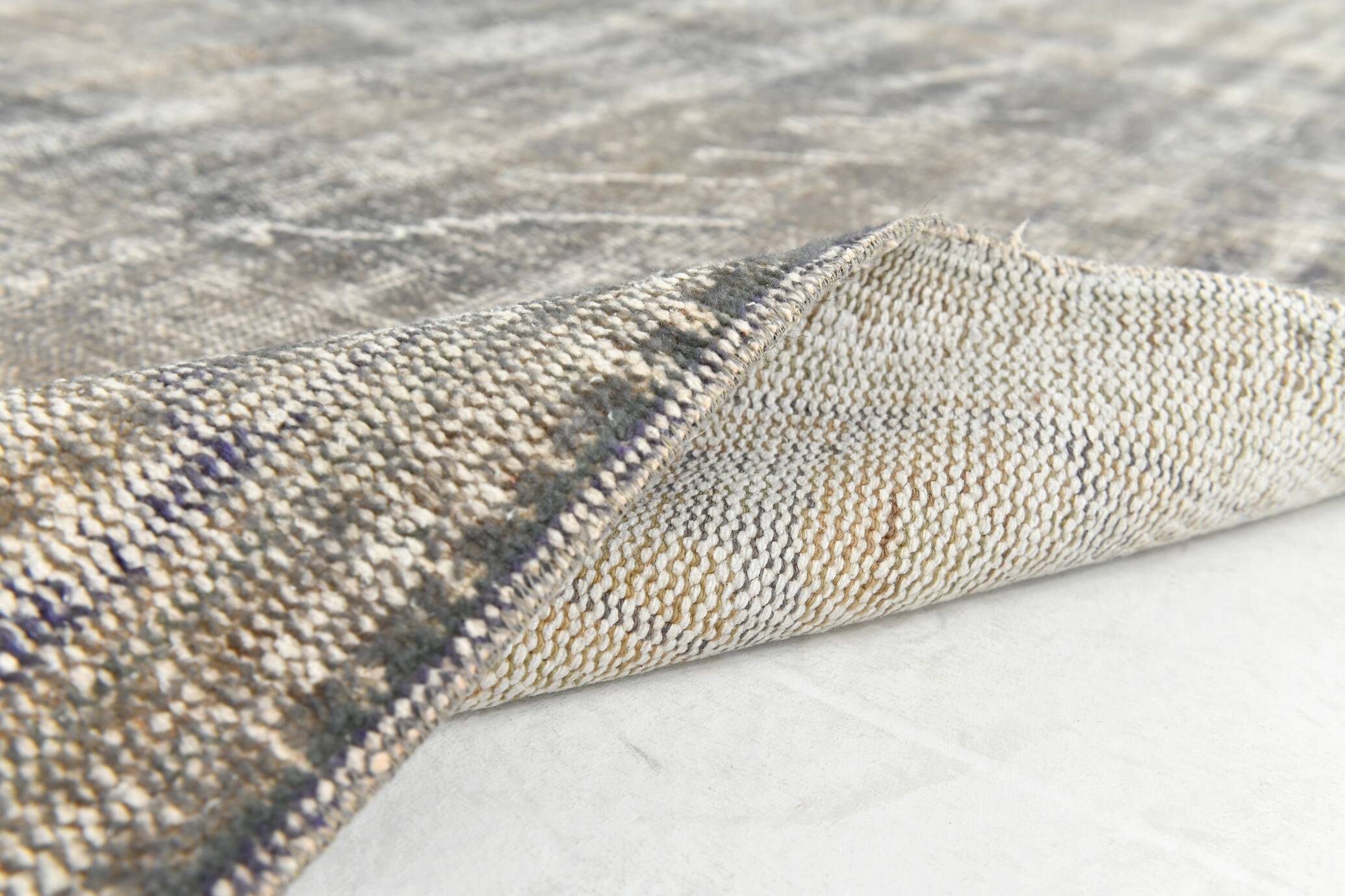 Gray vintage turkish carpet, Distressed vintage large carpet gray