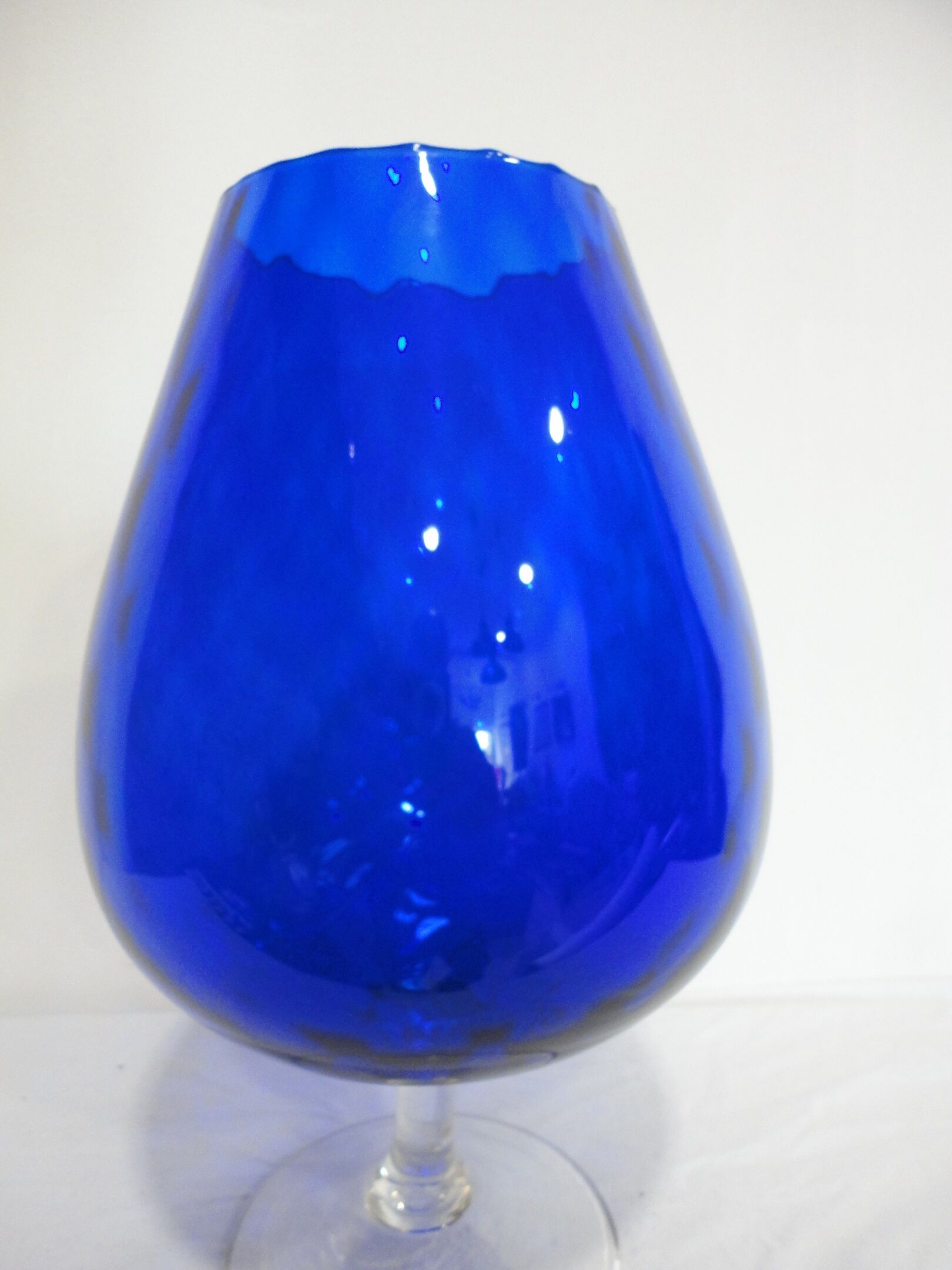 Vintage blue glass vase