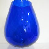 Vintage blue glass vase