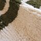 Tapis contemporain vert abstrait