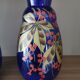 Paire de vases anciens bleu en verre  peints