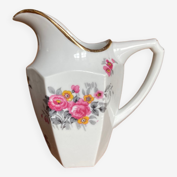 Pot à lait porcelaine de Mehun motif floral