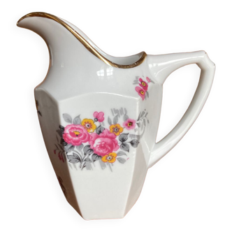 Pot à lait porcelaine de Mehun motif floral